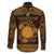 Personalized Brecknockshire Sir Frycheiniog Family Matching Off The Shoulder Long Sleeve Dress and Hawaiian Shirt Gold Brecon Beacons Mountain Celtic-inspired - Wonder Print Shop