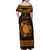 Personalized Brecknockshire Sir Frycheiniog Family Matching Off Shoulder Maxi Dress and Hawaiian Shirt Gold Brecon Beacons Mountain Celtic-inspired - Wonder Print Shop