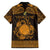 Personalized Brecknockshire Sir Frycheiniog Family Matching Off Shoulder Short Dress and Hawaiian Shirt Gold Brecon Beacons Mountain Celtic-inspired - Wonder Print Shop