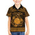 Personalized Brecknockshire Sir Frycheiniog Family Matching Off Shoulder Short Dress and Hawaiian Shirt Gold Brecon Beacons Mountain Celtic-inspired - Wonder Print Shop