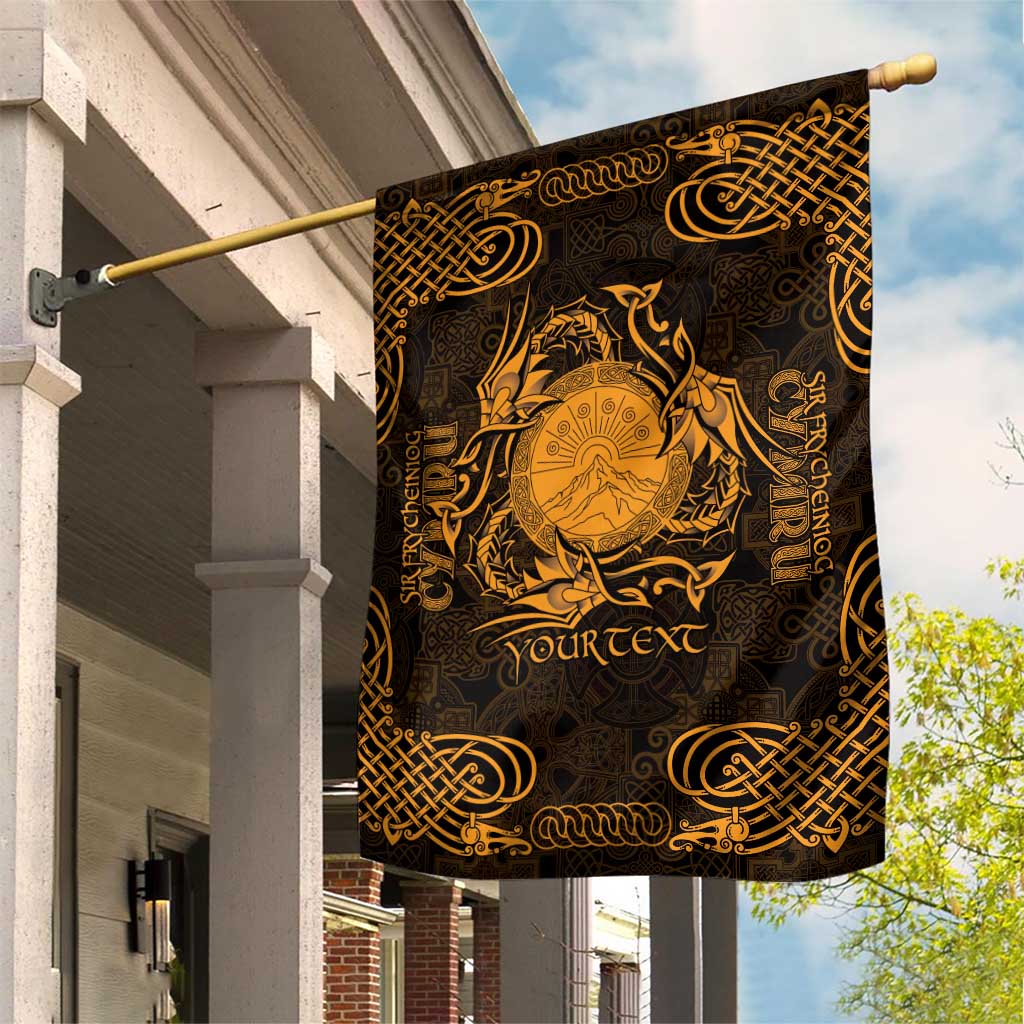 Personalized Brecknockshire Sir Frycheiniog Garden Flag Gold Brecon Beacons Mountain Celtic-inspired - Wonder Print Shop