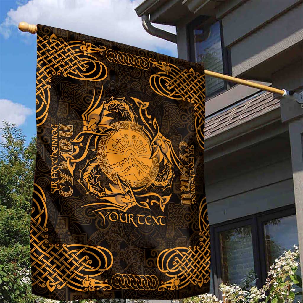 Personalized Brecknockshire Sir Frycheiniog Garden Flag Gold Brecon Beacons Mountain Celtic-inspired - Wonder Print Shop