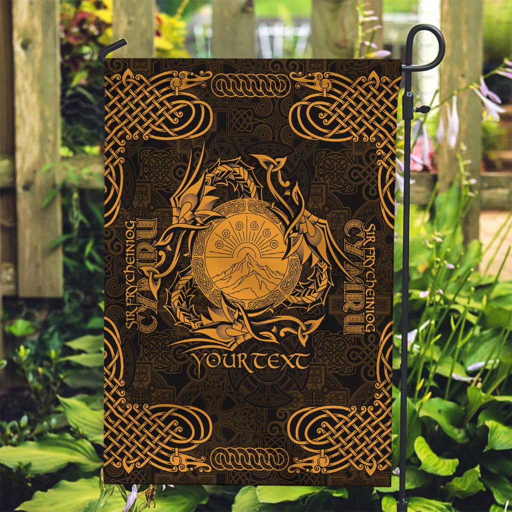 Personalized Brecknockshire Sir Frycheiniog Garden Flag Gold Brecon Beacons Mountain Celtic-inspired - Wonder Print Shop