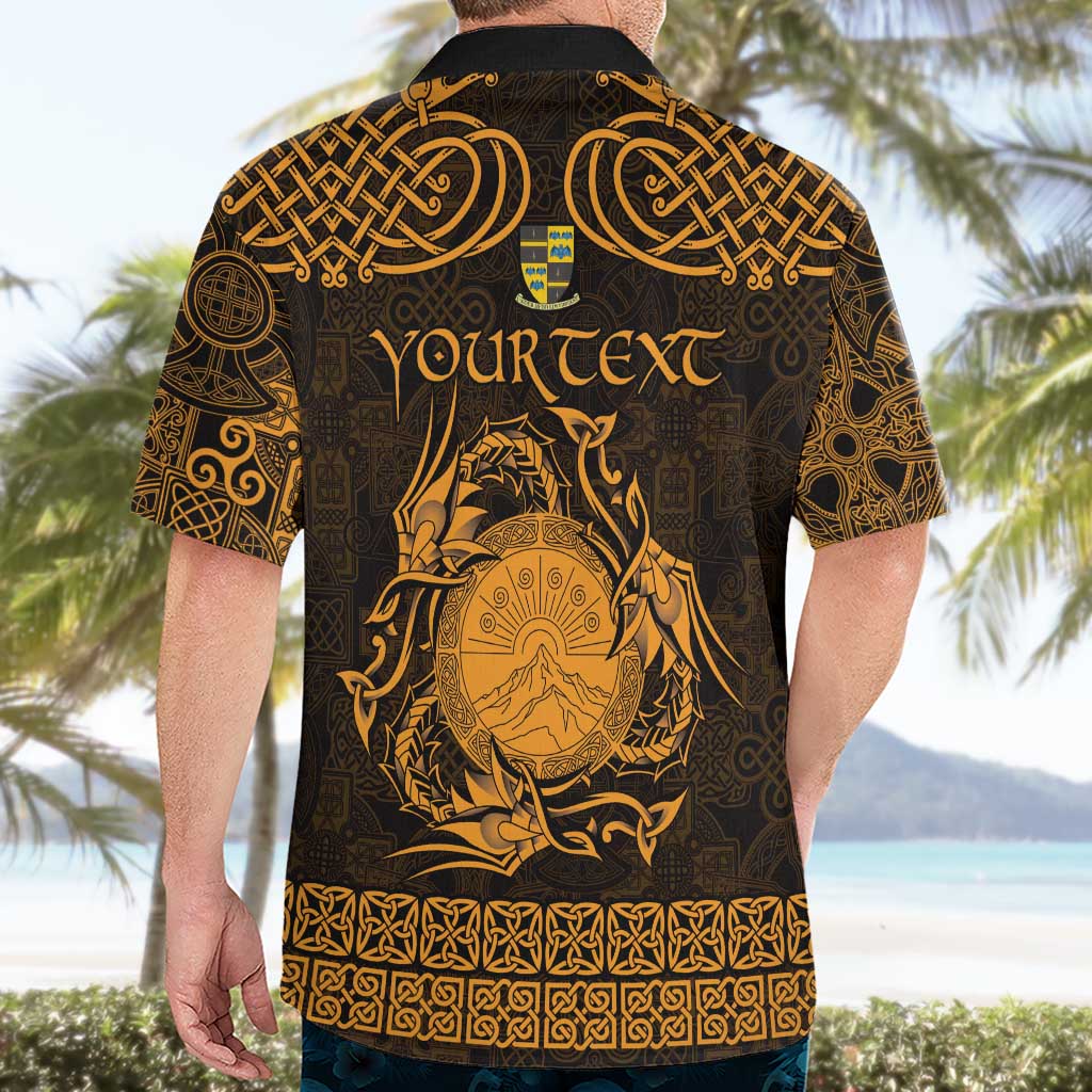 Personalized Brecknockshire Sir Frycheiniog Hawaiian Shirt Gold Brecon Beacons Mountain Celtic-inspired - Wonder Print Shop