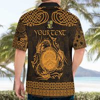 Personalized Brecknockshire Sir Frycheiniog Hawaiian Shirt Gold Brecon Beacons Mountain Celtic-inspired - Wonder Print Shop