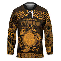 Personalized Brecknockshire Sir Frycheiniog Hockey Jersey Gold Brecon Beacons Mountain Celtic-inspired - Wonder Print Shop