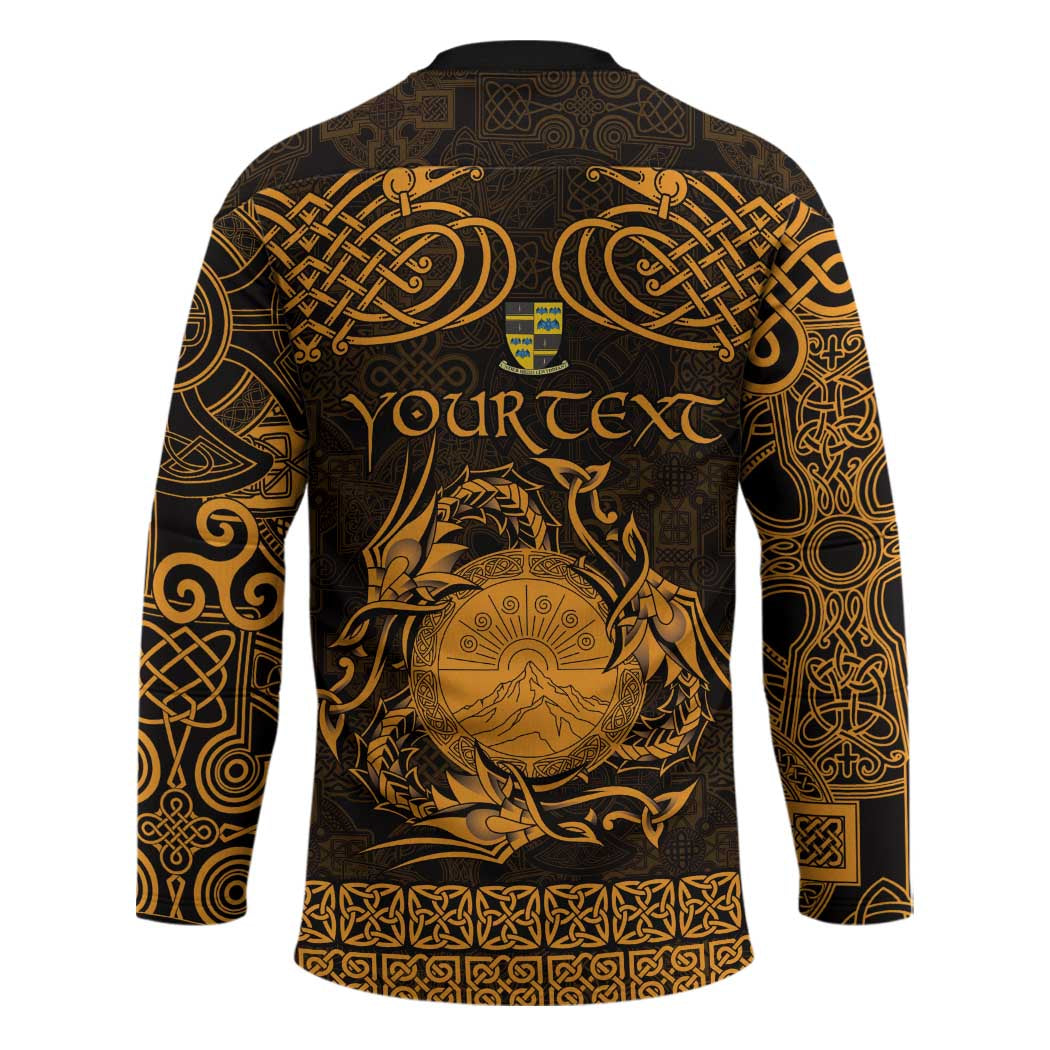 Personalized Brecknockshire Sir Frycheiniog Hockey Jersey Gold Brecon Beacons Mountain Celtic-inspired - Wonder Print Shop