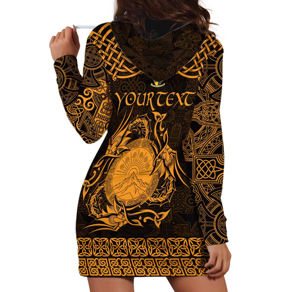 Personalized Brecknockshire Sir Frycheiniog Hoodie Dress Gold Brecon Beacons Mountain Celtic-inspired - Wonder Print Shop