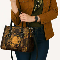 Personalized Brecknockshire Sir Frycheiniog Leather Bag Gold Brecon Beacons Mountain Celtic-inspired - Wonder Print Shop