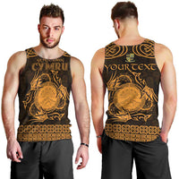 Personalized Brecknockshire Sir Frycheiniog Men Tank Top Gold Brecon Beacons Mountain Celtic-inspired - Wonder Print Shop