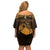 Personalized Brecknockshire Sir Frycheiniog Off Shoulder Short Dress Gold Brecon Beacons Mountain Celtic-inspired - Wonder Print Shop