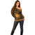 Personalized Brecknockshire Sir Frycheiniog Off Shoulder Sweater Gold Brecon Beacons Mountain Celtic-inspired - Wonder Print Shop