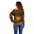 Personalized Brecknockshire Sir Frycheiniog Off Shoulder Sweater Gold Brecon Beacons Mountain Celtic-inspired - Wonder Print Shop