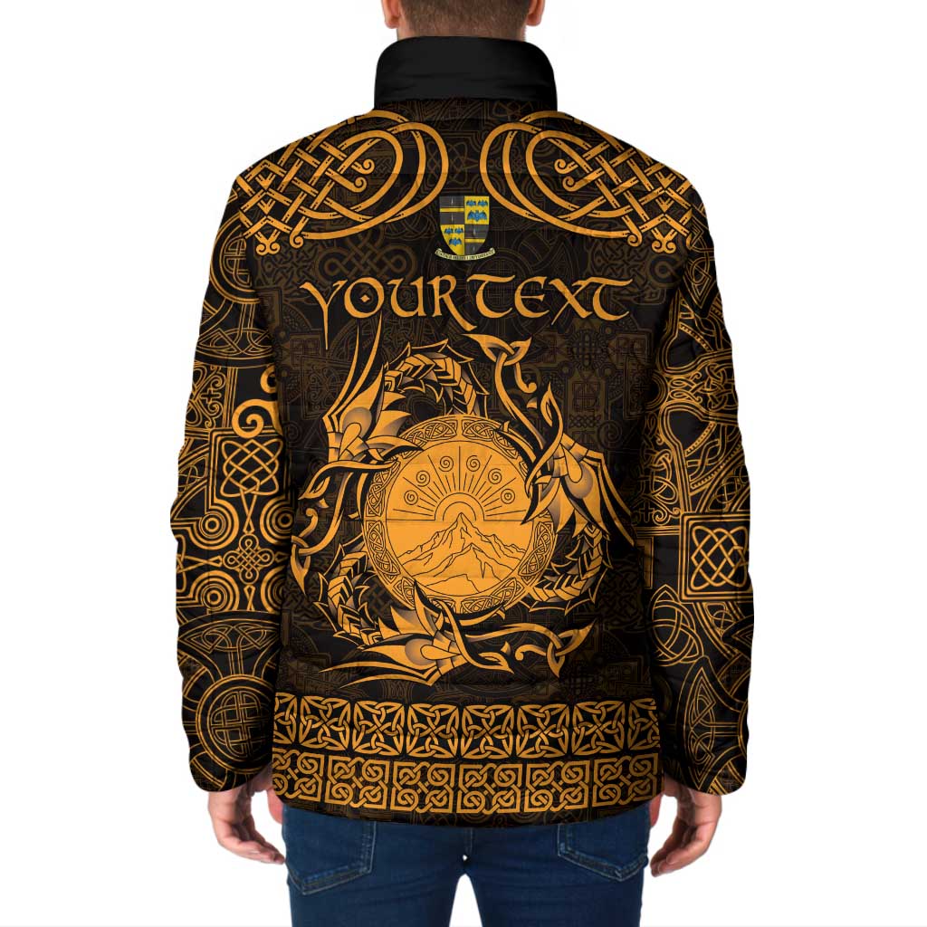 Personalized Brecknockshire Sir Frycheiniog Padded Jacket Gold Brecon Beacons Mountain Celtic-inspired - Wonder Print Shop