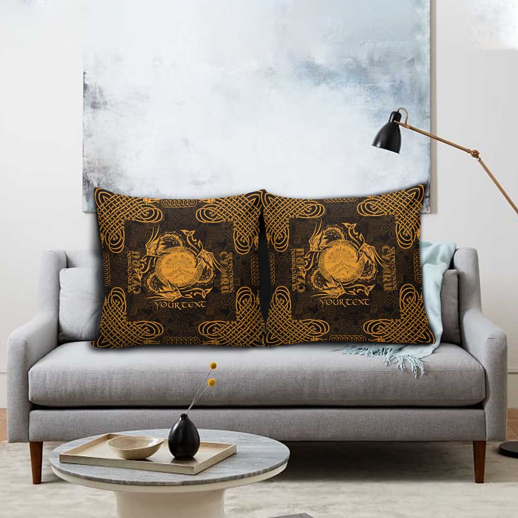 Personalized Brecknockshire Sir Frycheiniog Pillow Cover Gold Brecon Beacons Mountain Celtic-inspired - Wonder Print Shop