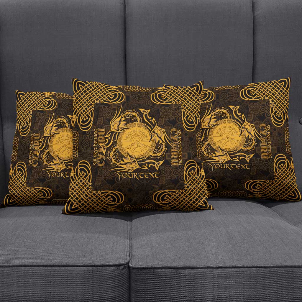 Personalized Brecknockshire Sir Frycheiniog Pillow Cover Gold Brecon Beacons Mountain Celtic-inspired - Wonder Print Shop
