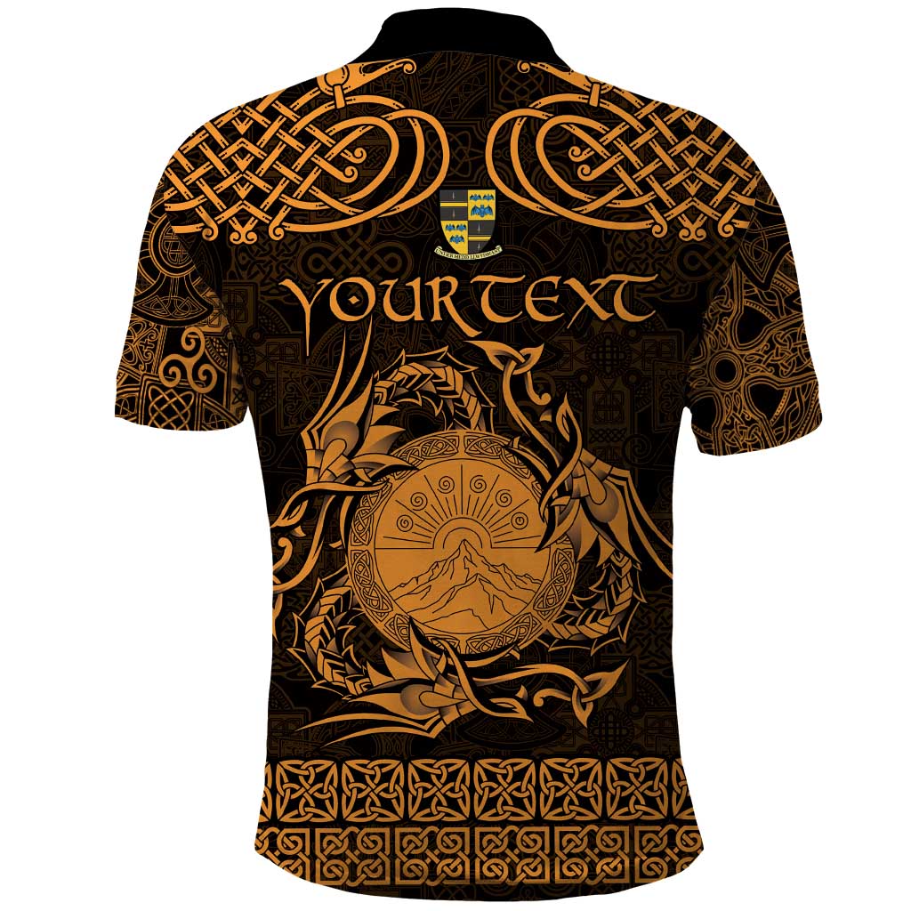 Personalized Brecknockshire Sir Frycheiniog Polo Shirt Gold Brecon Beacons Mountain Celtic-inspired - Wonder Print Shop