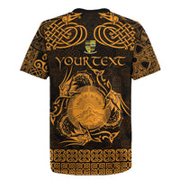 Personalized Brecknockshire Sir Frycheiniog Rugby Jersey Gold Brecon Beacons Mountain Celtic-inspired - Wonder Print Shop