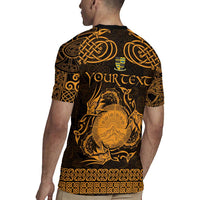 Personalized Brecknockshire Sir Frycheiniog Rugby Jersey Gold Brecon Beacons Mountain Celtic-inspired - Wonder Print Shop