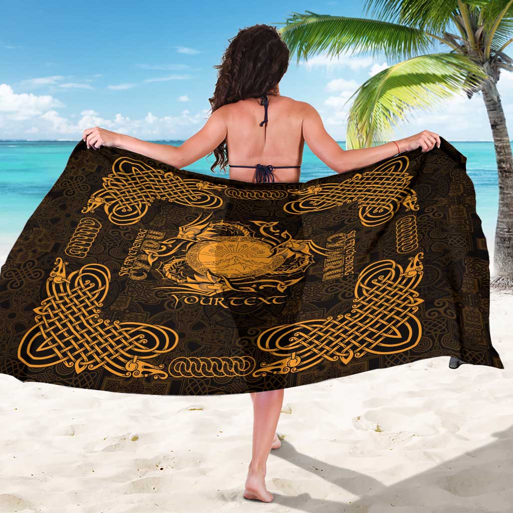 Personalized Brecknockshire Sir Frycheiniog Sarong Gold Brecon Beacons Mountain Celtic-inspired - Wonder Print Shop
