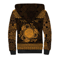 Personalized Brecknockshire Sir Frycheiniog Sherpa Hoodie Gold Brecon Beacons Mountain Celtic-inspired - Wonder Print Shop