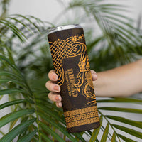 Personalized Brecknockshire Sir Frycheiniog Skinny Tumbler Gold Brecon Beacons Mountain Celtic-inspired - Wonder Print Shop