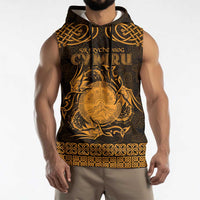 Personalized Brecknockshire Sir Frycheiniog Sleeveless Hoodie Gold Brecon Beacons Mountain Celtic-inspired - Wonder Print Shop
