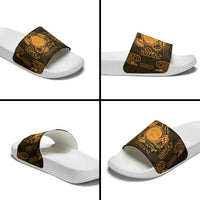 Personalized Brecknockshire Sir Frycheiniog Slide Sandals Gold Brecon Beacons Mountain Celtic-inspired - Wonder Print Shop