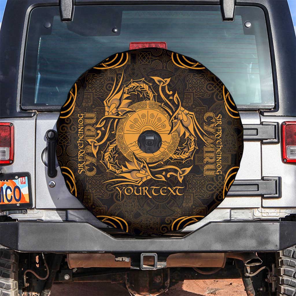 Personalized Brecknockshire Sir Frycheiniog Spare Tire Cover Gold Brecon Beacons Mountain Celtic-inspired - Wonder Print Shop