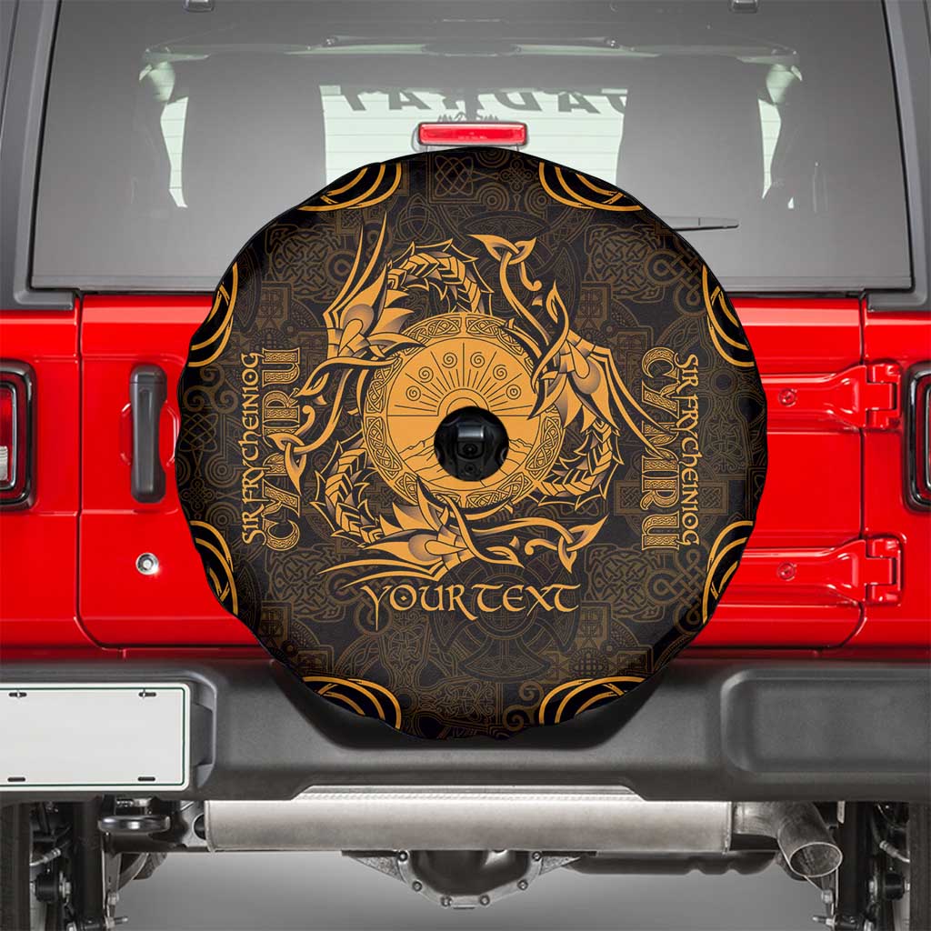Personalized Brecknockshire Sir Frycheiniog Spare Tire Cover Gold Brecon Beacons Mountain Celtic-inspired - Wonder Print Shop