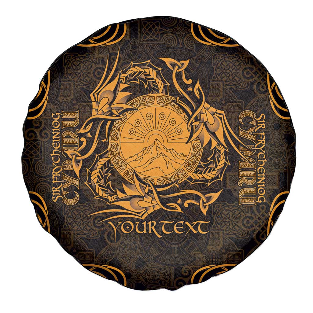 Personalized Brecknockshire Sir Frycheiniog Spare Tire Cover Gold Brecon Beacons Mountain Celtic-inspired - Wonder Print Shop