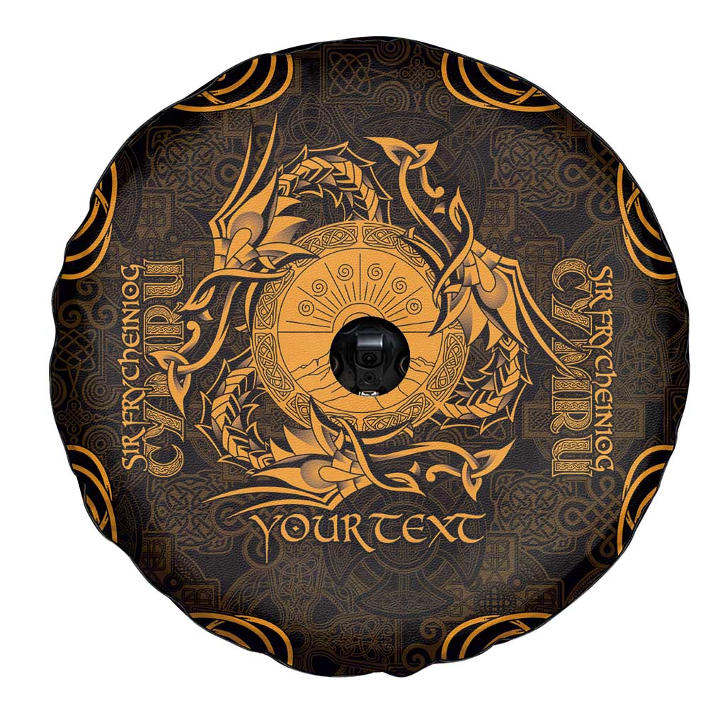 Personalized Brecknockshire Sir Frycheiniog Spare Tire Cover Gold Brecon Beacons Mountain Celtic-inspired - Wonder Print Shop