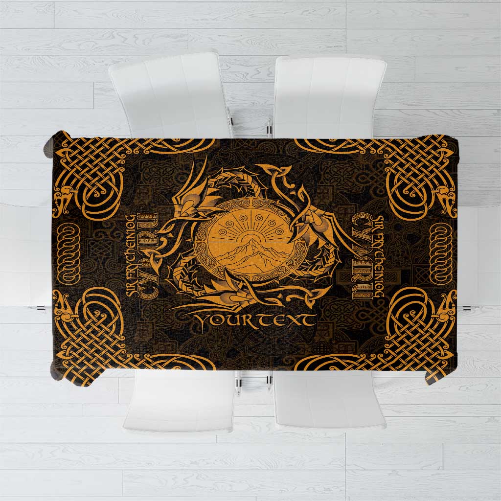 Personalized Brecknockshire Sir Frycheiniog Tablecloth Gold Brecon Beacons Mountain Celtic-inspired - Wonder Print Shop