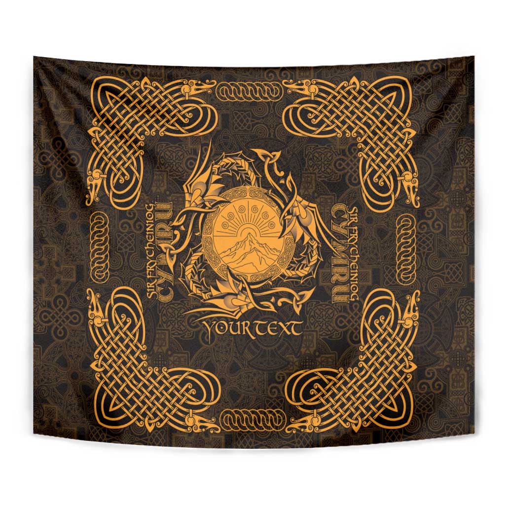 Personalized Brecknockshire Sir Frycheiniog Tapestry Gold Brecon Beacons Mountain Celtic-inspired - Wonder Print Shop