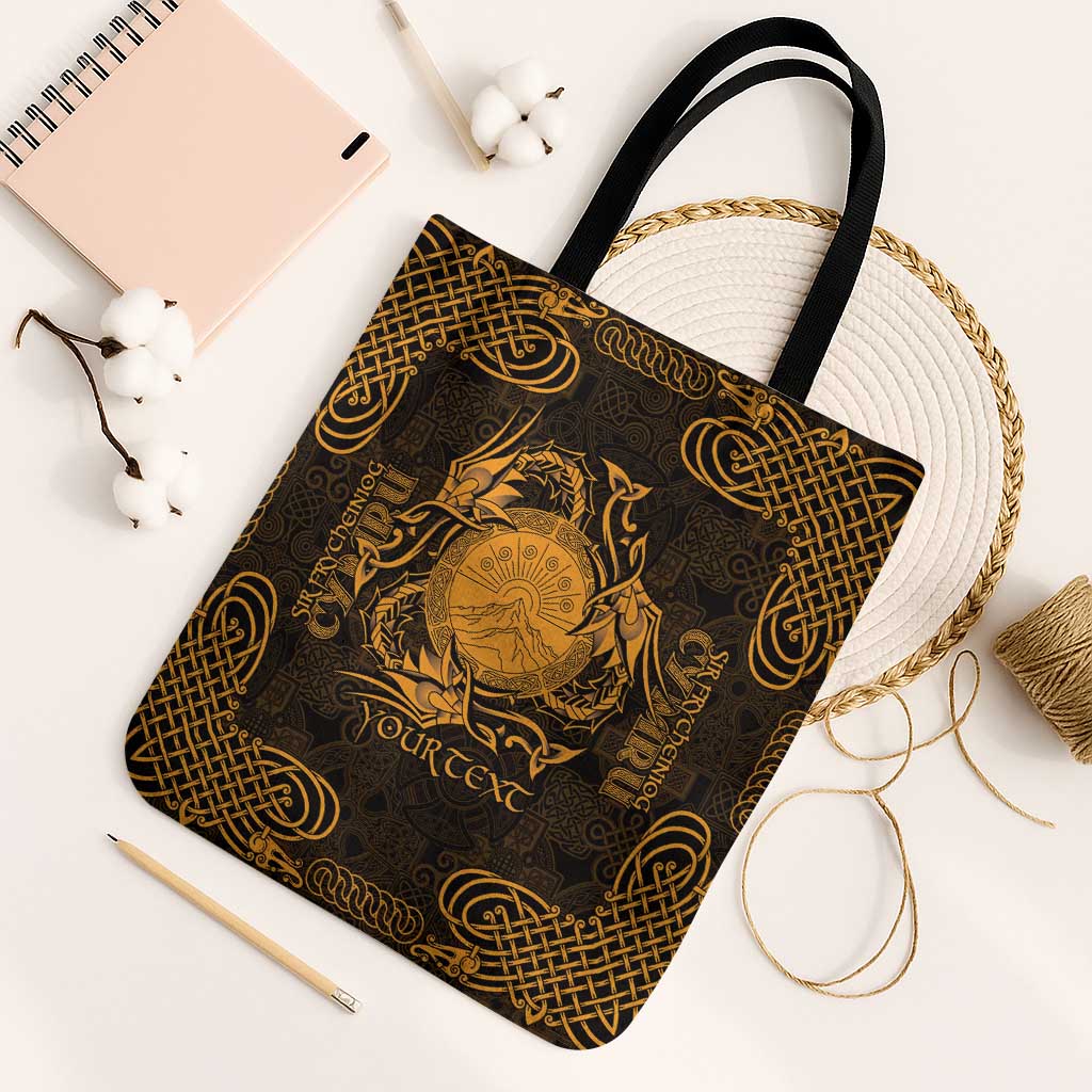 Personalized Brecknockshire Sir Frycheiniog Tote Bag Gold Brecon Beacons Mountain Celtic-inspired - Wonder Print Shop