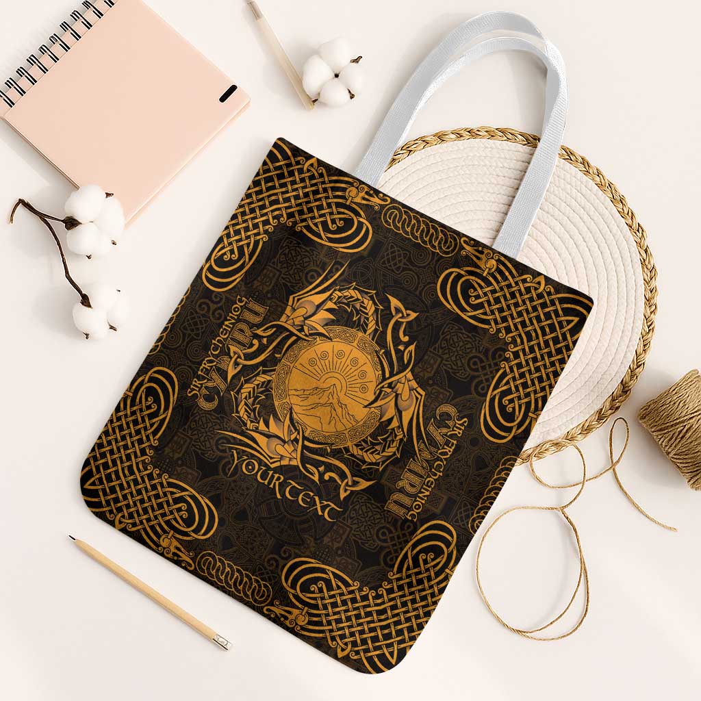 Personalized Brecknockshire Sir Frycheiniog Tote Bag Gold Brecon Beacons Mountain Celtic-inspired - Wonder Print Shop