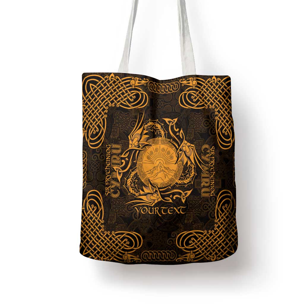 Personalized Brecknockshire Sir Frycheiniog Tote Bag Gold Brecon Beacons Mountain Celtic-inspired - Wonder Print Shop