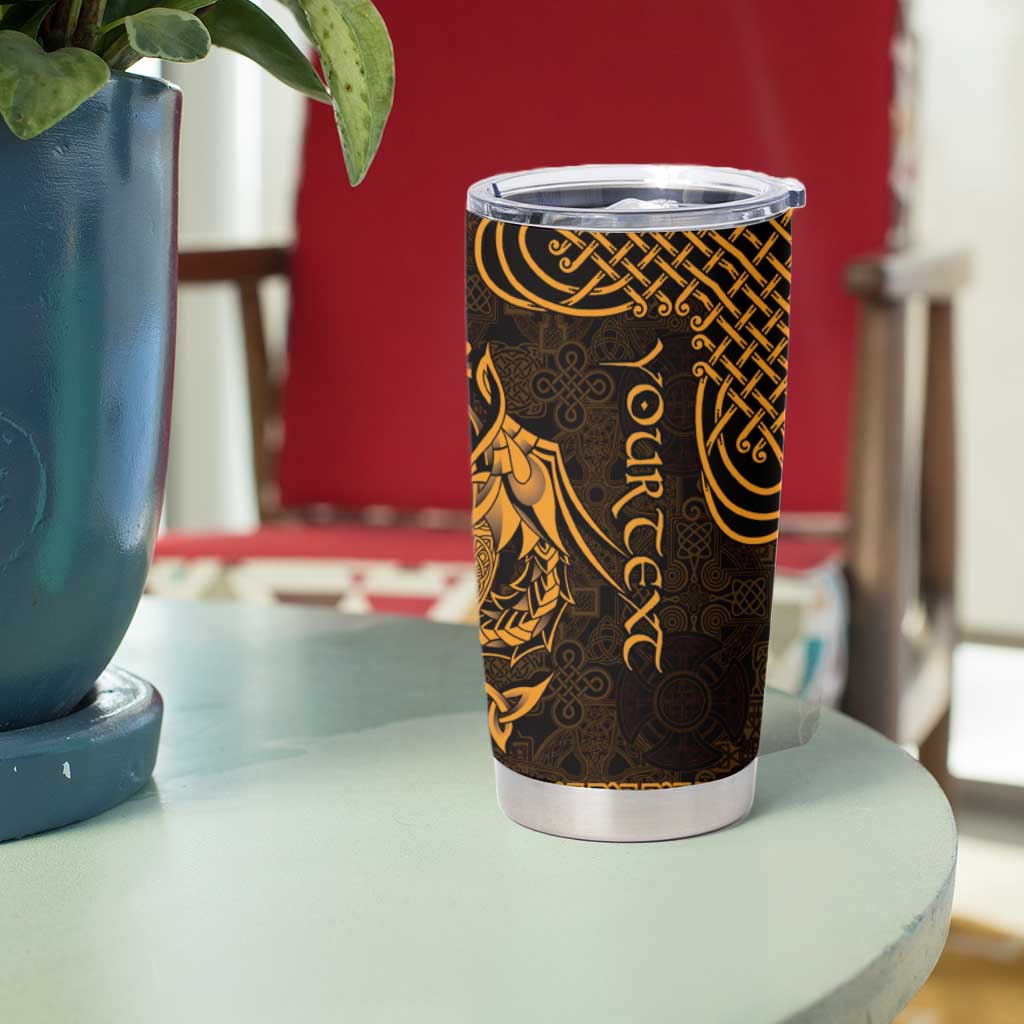 Personalized Brecknockshire Sir Frycheiniog Tumbler Cup Gold Brecon Beacons Mountain Celtic-inspired - Wonder Print Shop