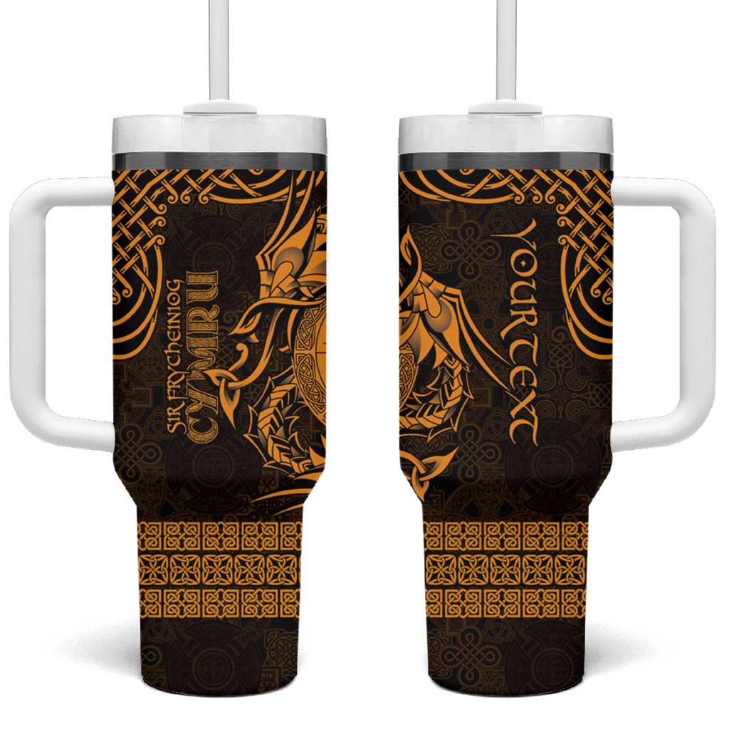 Personalized Brecknockshire Sir Frycheiniog Tumbler With Handle Gold Brecon Beacons Mountain Celtic-inspired - Wonder Print Shop