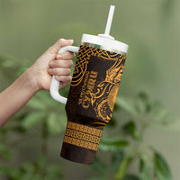 Personalized Brecknockshire Sir Frycheiniog Tumbler With Handle Gold Brecon Beacons Mountain Celtic-inspired - Wonder Print Shop