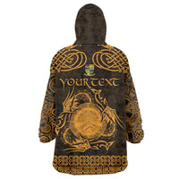 Personalized Brecknockshire Sir Frycheiniog Wearable Blanket Hoodie Gold Brecon Beacons Mountain Celtic-inspired - Wonder Print Shop