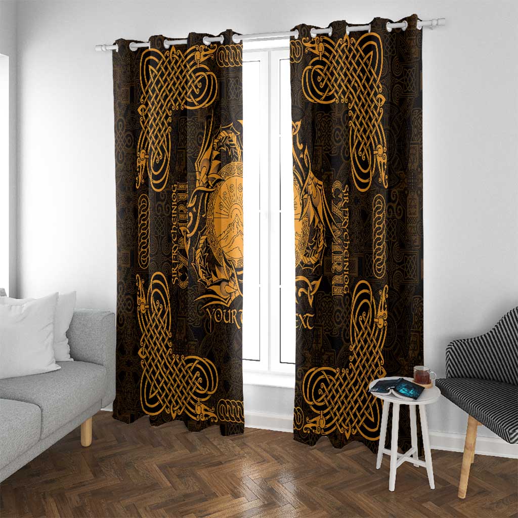 Personalized Brecknockshire Sir Frycheiniog Window Curtain Gold Brecon Beacons Mountain Celtic-inspired - Wonder Print Shop