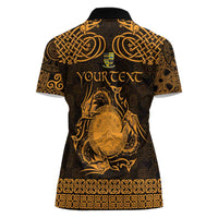 Personalized Brecknockshire Sir Frycheiniog Women Polo Shirt Gold Brecon Beacons Mountain Celtic-inspired - Wonder Print Shop