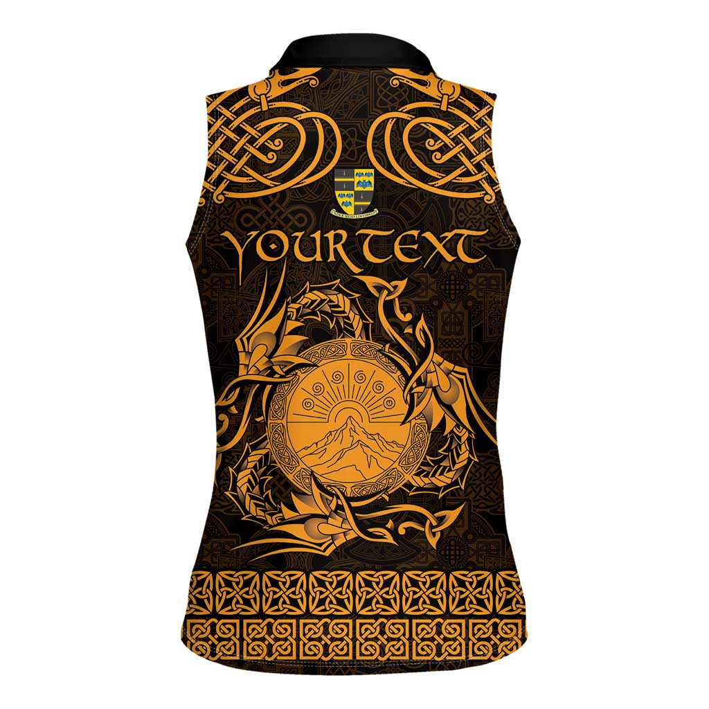 Personalized Brecknockshire Sir Frycheiniog Women Sleeveless Polo Shirt Gold Brecon Beacons Mountain Celtic-inspired - Wonder Print Shop