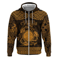 Personalized Brecknockshire Sir Frycheiniog Zip Hoodie Gold Brecon Beacons Mountain Celtic-inspired - Wonder Print Shop