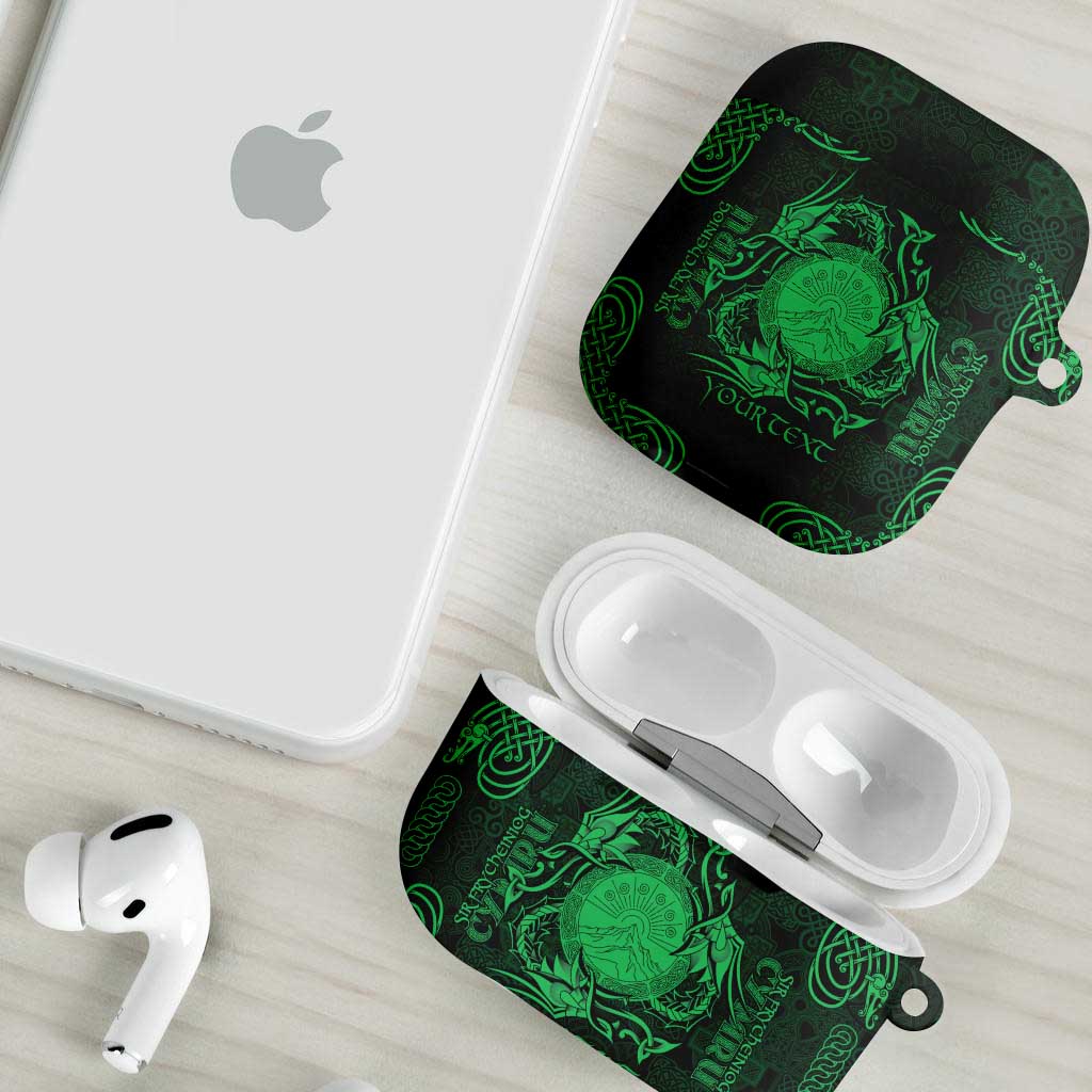 Personalized Brecknockshire Sir Frycheiniog AirPods Case Green Brecon Beacons Mountain Celtic-inspired - Wonder Print Shop
