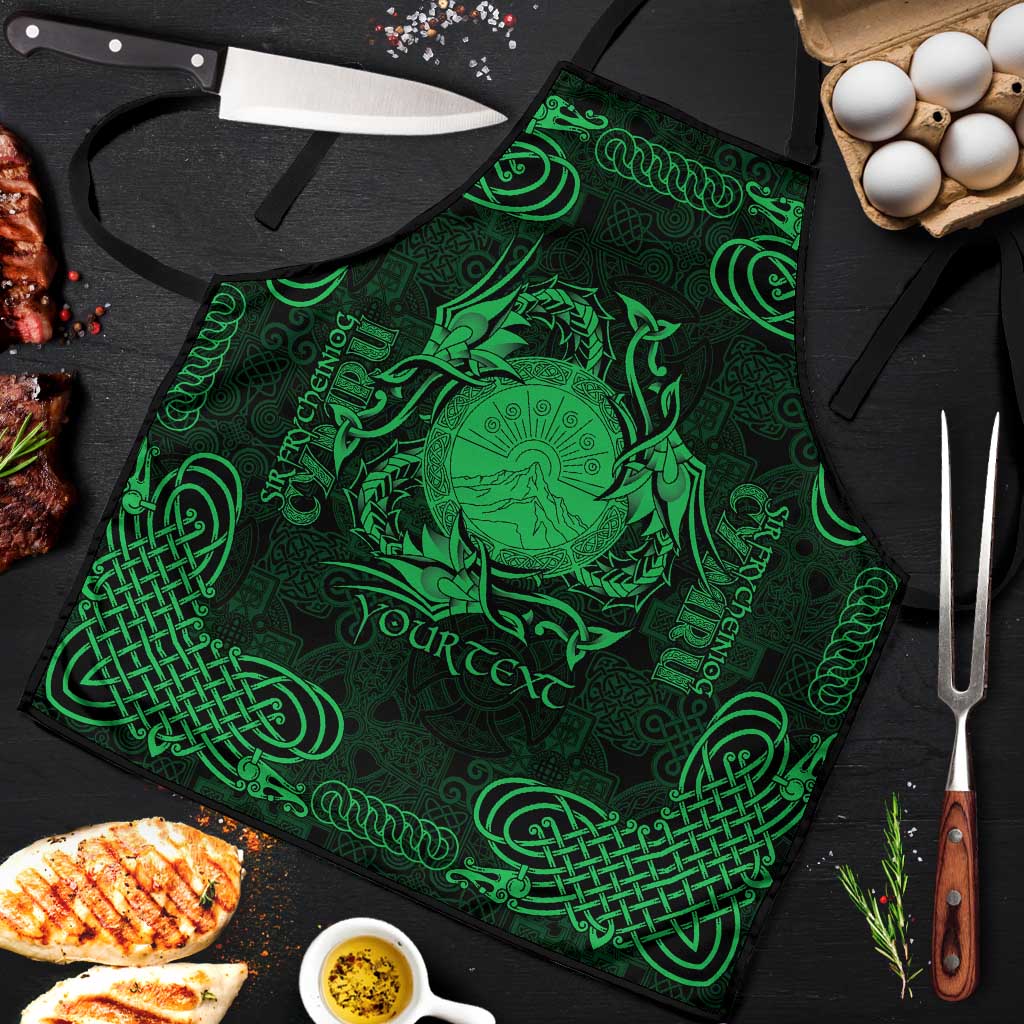 Personalized Brecknockshire Sir Frycheiniog Apron Green Brecon Beacons Mountain Celtic-inspired - Wonder Print Shop