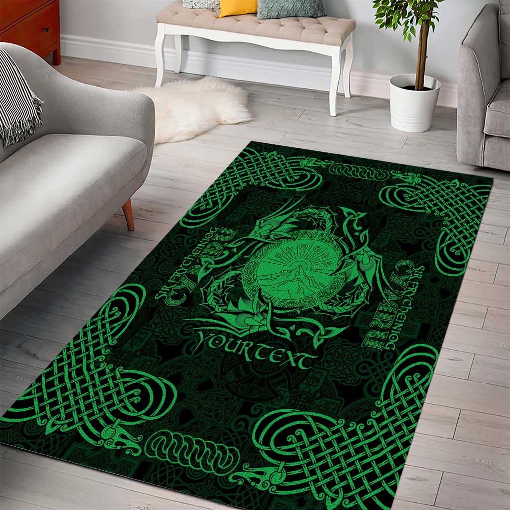 Personalized Brecknockshire Sir Frycheiniog Area Rug Green Brecon Beacons Mountain Celtic-inspired - Wonder Print Shop