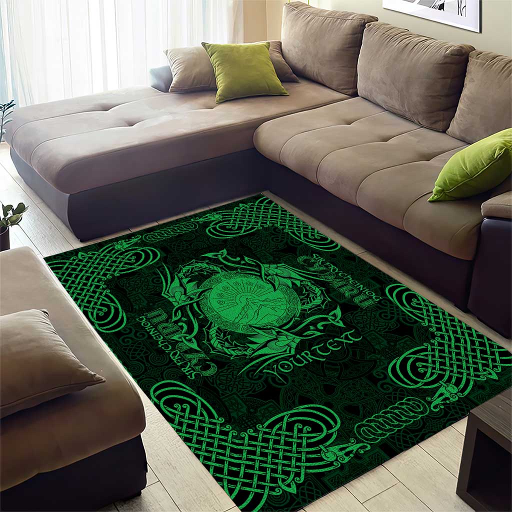 Personalized Brecknockshire Sir Frycheiniog Area Rug Green Brecon Beacons Mountain Celtic-inspired - Wonder Print Shop