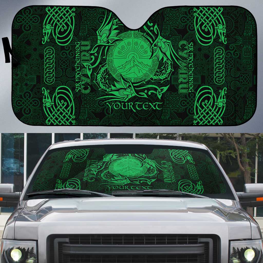 Personalized Brecknockshire Sir Frycheiniog Auto Sun Shade Green Brecon Beacons Mountain Celtic-inspired - Wonder Print Shop